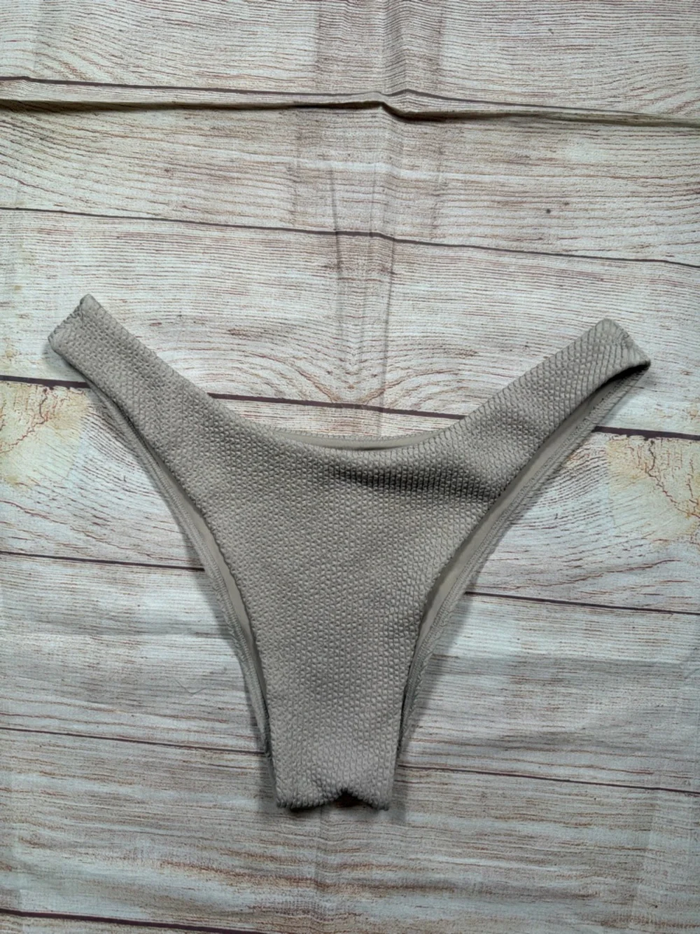Monday Swimwear Textured Taupe Bikini Bottoms